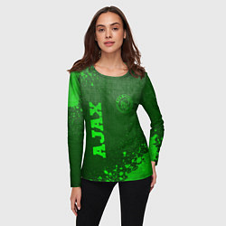 Лонгслив женский Ajax - green gradient вертикально, цвет: 3D-принт — фото 2