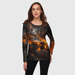 Лонгслив женский БМВ в огне, цвет: 3D-принт — фото 2