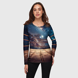Лонгслив женский Космический ринг, цвет: 3D-принт — фото 2