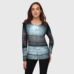 Лонгслив женский Серый ринг, цвет: 3D-принт — фото 2