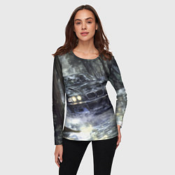 Лонгслив женский БМВ брызги из под колес, цвет: 3D-принт — фото 2