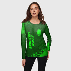 Лонгслив женский Spirited Away - green gradient вертикально, цвет: 3D-принт — фото 2