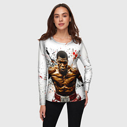 Лонгслив женский Мухаммед Али на белом, цвет: 3D-принт — фото 2