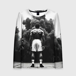 Женский лонгслив Мухаммед Али в черном дыму