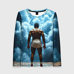 Женский лонгслив Мухаммед Али в синем дыму