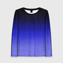 Женский лонгслив Градиент индиго из чёрно в синий текстура крошка