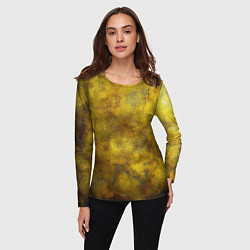Лонгслив женский Золотая ржавая текстура, цвет: 3D-принт — фото 2