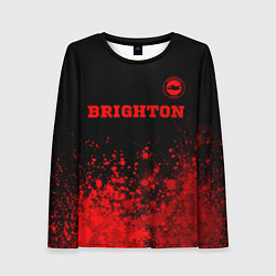 Лонгслив женский Brighton - red gradient посередине, цвет: 3D-принт