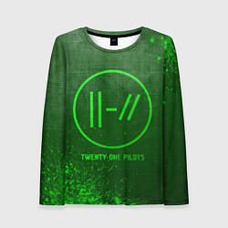 Лонгслив женский Twenty One Pilots - green gradient, цвет: 3D-принт