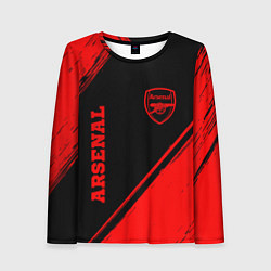 Женский лонгслив Arsenal - red gradient вертикально