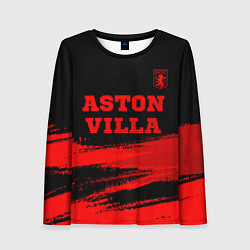 Лонгслив женский Aston Villa - red gradient посередине, цвет: 3D-принт
