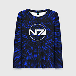 Лонгслив женский Mass Effect blue energy, цвет: 3D-принт