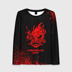 Женский лонгслив Cyberpunk 2077 - red gradient