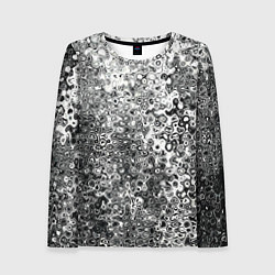 Лонгслив женский Чёрно-белый абстрактная текстура, цвет: 3D-принт