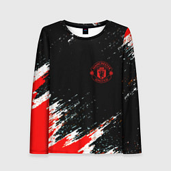 Лонгслив женский Манчестер краски штрихи, цвет: 3D-принт