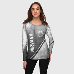 Лонгслив женский Nirvana - grey gradient вертикально, цвет: 3D-принт — фото 2
