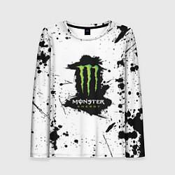 Лонгслив женский Monster energy брызги красок, цвет: 3D-принт