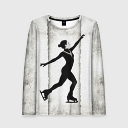 Женский лонгслив Фигуристка на сером