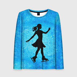 Женский лонгслив Фигуристка на синем