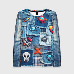 Лонгслив женский Пиксельный космос, цвет: 3D-принт