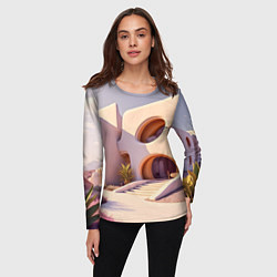 Лонгслив женский Фантастический летний дом, цвет: 3D-принт — фото 2