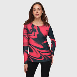 Лонгслив женский Color black red, цвет: 3D-принт — фото 2