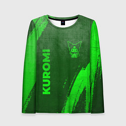 Женский лонгслив Kuromi - green gradient вертикально