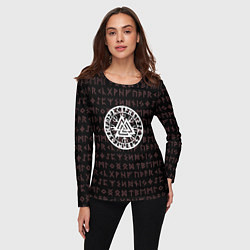Лонгслив женский Древние символы руны и обереги Вегвизир, цвет: 3D-принт — фото 2