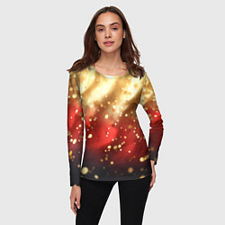 Лонгслив женский Волнистая текстура с блестками, цвет: 3D-принт — фото 2