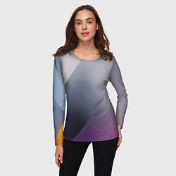 Лонгслив женский Color grey with stripes, цвет: 3D-принт — фото 2