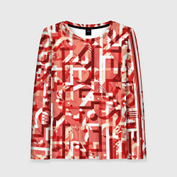 Женский лонгслив Красно-белый объёмный эффект