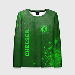Женский лонгслив Chelsea - green gradient вертикально