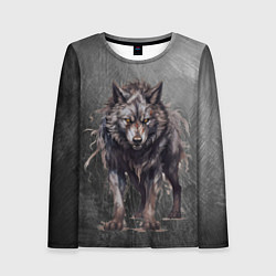 Женский лонгслив The fierce wolf