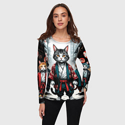 Лонгслив женский Коты якудза, цвет: 3D-принт — фото 2