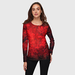 Лонгслив женский Абстракция - red shabby wall, цвет: 3D-принт — фото 2