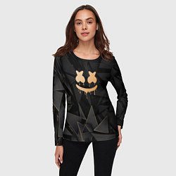 Лонгслив женский Marshmello golden poly, цвет: 3D-принт — фото 2