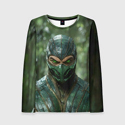 Женский лонгслив Рептилия с зелеными глазами