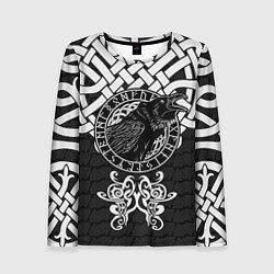 Женский лонгслив Узор - ворон