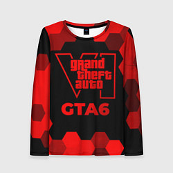 Лонгслив женский GTA6 - red gradient, цвет: 3D-принт