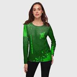 Лонгслив женский Darling in the FranXX - green gradient вертикально, цвет: 3D-принт — фото 2