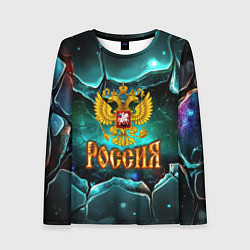 Женский лонгслив Россия - объемные плиты