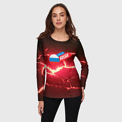 Лонгслив женский Russia красные плиты, цвет: 3D-принт — фото 2