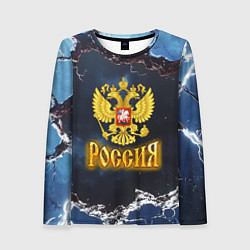 Женский лонгслив Герб России в объемной стене