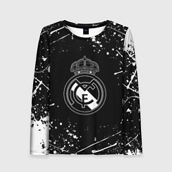 Лонгслив женский Real Madrid белые краски, цвет: 3D-принт