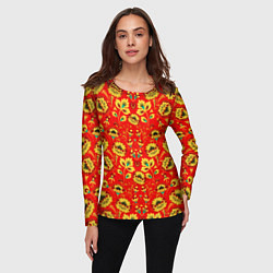 Лонгслив женский Традиционный русский узор, цвет: 3D-принт — фото 2