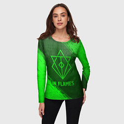 Лонгслив женский In Flames - green gradient, цвет: 3D-принт — фото 2