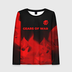 Женский лонгслив Gears of War - red gradient посередине