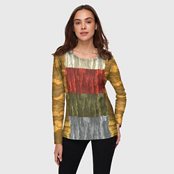 Лонгслив женский Цветной узор абстрактная графика, цвет: 3D-принт — фото 2