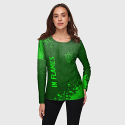 Лонгслив женский In Flames - green gradient вертикально, цвет: 3D-принт — фото 2