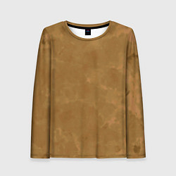 Женский лонгслив Светлый оливково-коричневый однотонный текстурный